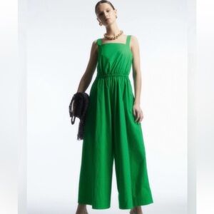 COS Green Wide-Leg Sleeveless Jumpsuit